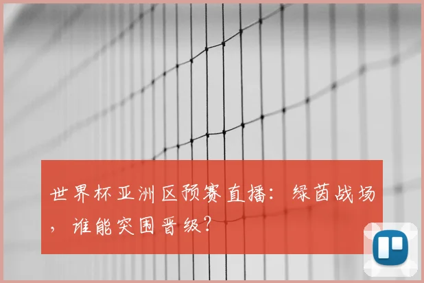 世界杯亚洲区预赛直播：绿茵战场，谁能突围晋级？